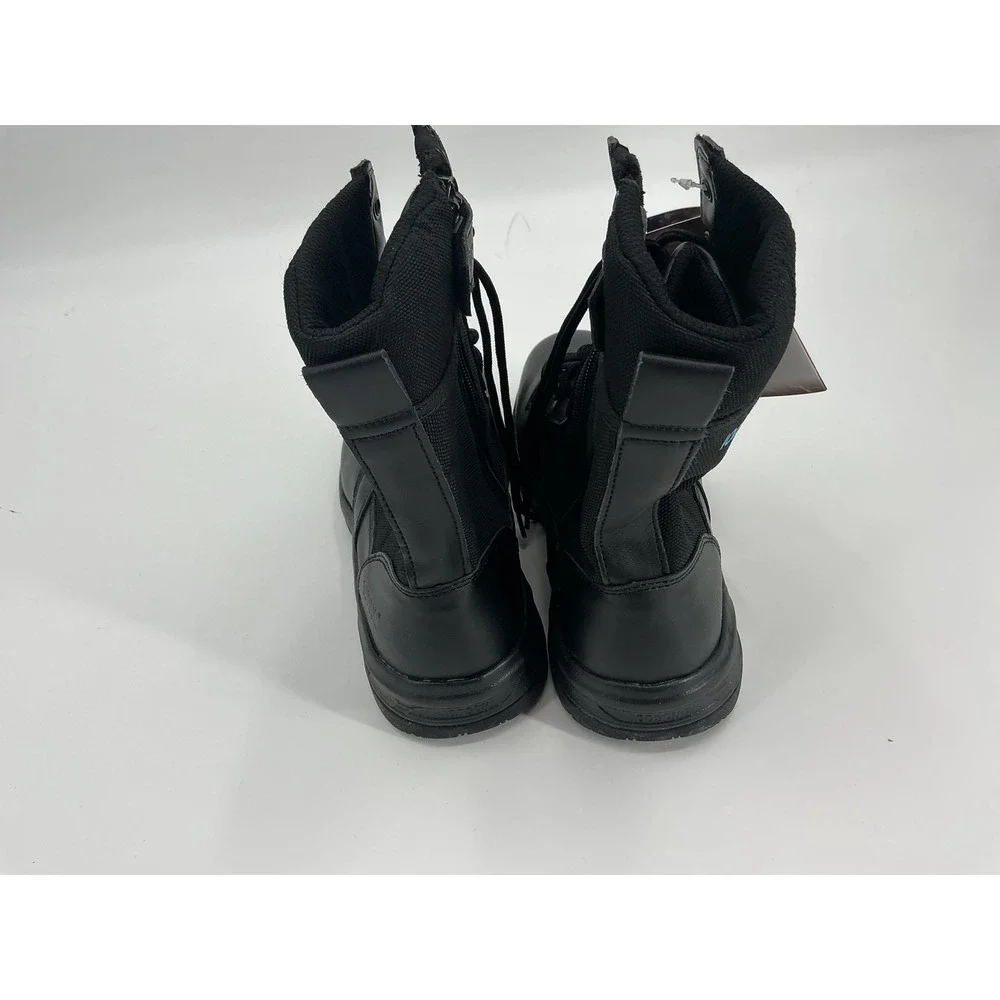 IODSON Men's Black Lace Up Side Zip‎ Combat Boots Size 9.5